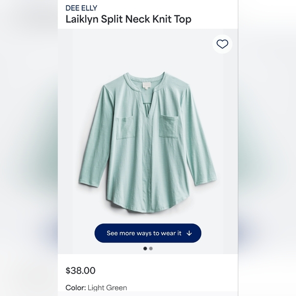 Dee Elly Tops - Dee Elly Laiklyn Split Neck Knit Top - XS